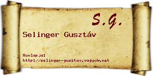 Selinger Gusztáv névjegykártya
