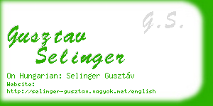 gusztav selinger business card